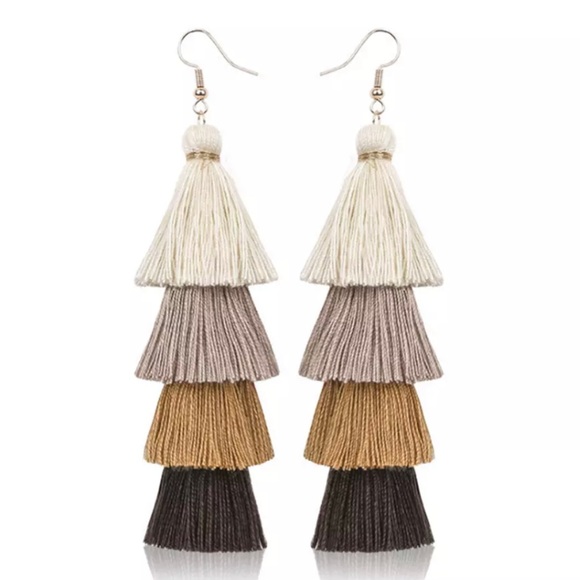Vintage Boho Multilayer Tassel Fringe Earrings - Picture 2 of 4